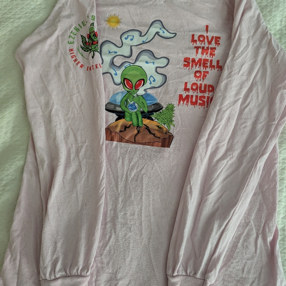 Etnies Pink Long Sleeve Tee with Graphic Design